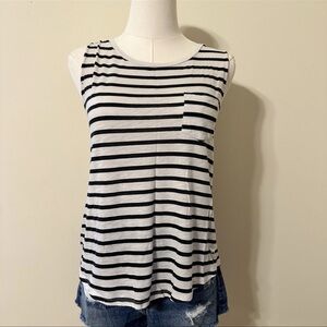 PINK Victoria's Secret Black and White Striped Tank Top